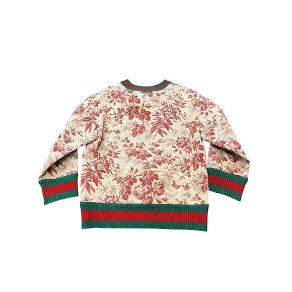Gucci floral print green red ribbed collar cuff neoprene scuba knit size xs - Picture 3 of 10